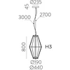 11,5W LED pakabinamas šviestuvas TOTEM, juodas, 2700K, C4050090N