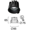 11W LED įleidžiamas lauko šviestuvas RICKY, juodas, 2700/4200/6500K, IP65, 4335101