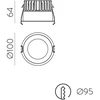 11W LED įleidžiamas šviestuvas TECH, baltas, 3000/4000K, dimeriuojamas, IP65, E3987070BDP