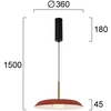 11W LED pakabinamas šviestuvas NUDO, raudonos/baltos sp., 3000/4000/6000K, 4338801