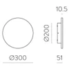 11W LED sieninis šviestuvas COMBO, baltas, 2700-3000K, IP65, 30cm, A3966170B