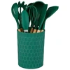 Alpina - Set of silicone kitchen utensils with a stand, 12 pieces