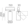 12W LED akcentinis šviestuvas į 3 fazių bėgelį PIPE, baltas, 3000K, T3986100B