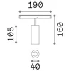 12W LED akcentinis šviestuvas į magnetinę sistemą EGO, juodas, 2700K, 48V, DALI, 340401
