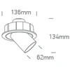 12W LED įleidžiamas, pakreipiamas šviestuvas, baltas, 3000/3500/4000K, 11112B/W/V