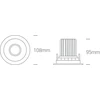 12W LED įleidžiamas pakreipiamas šviestuvas, juodas, 3000K, 11112H/B/W