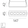 12W LED įleidžiamas šviestuvas INVISIBLE, baltas, 3000K, E3980000B