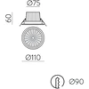 12W LED įleidžiamas šviestuvas SAFE, baltas, 3000/4000K, dimeriuojamas, IP65, E3985171BDT