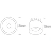 12W LED įleidžiamo montavimo šviestuvas, baltas, 3000K, 10112A/W/W