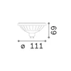 12W LED lemputė, GU10, balta, 3000K, 40°, dimeriuojama, 327075