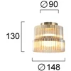 12W LED lubinis šviestuvas LUXE, žalvario/gintaro sp., 3000K, 4346600