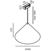12W LED pakabinamas šviestuvas CONE į magnetinę sistemą IN_LINE, juodas, 3000K, 320mm