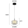 12W LED pakabinamas šviestuvas GLOSSY, juodu korpusu/skaidrus stiklas, 3000K, 4322000