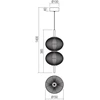 12W LED pakabinamas šviestuvas VENTURA, juodas, 3000K