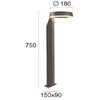 12W LED pastatomas lauko šviestuvas ZOOM, tamsiai pilkas, 3000K, IP54, 4321600