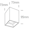 Lubinis šviestuvas 12W LED paviršinis šviestuvas, baltas, 3000K, 12112ZA/W/W