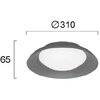 Lubinis šviestuvas 12W LED paviršinis šviestuvas BRITNEY, tamsiai pilkas, 3000K, 4307200
