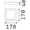 Lubinis šviestuvas 12W LED paviršinis šviestuvas UNIVERSAL SQUARE, baltas, 2700K, 342573