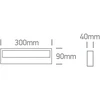 12W LED sieninis šviestuvas, baltas, 2700/3100/3500K, 38010A/W/V