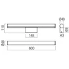 12W LED sieninis šviestuvas KALI, baltas, 3000/4000K, IP44, 01-3277