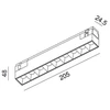12W LED šviestuvas COMFORT 205 į magnetinę sistemą IN_LINE, juodas, 3000K