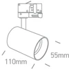 12W LED šviestuvas į bėgelius, žalvario sp., 3000K, 65524T/BBS/W