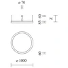 136,2W LED pakabinamas šviestuvas ARC 60 HO, juodas, 3000K, DALI