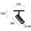 Pakabinamas šviestuvas 13W LED akcentinis šviestuvas į magnetines sistemas VIOKEF MAGNETIC, juodas, 3000K, dimeriuojamas, 4244000