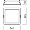 13W LED įleidžiamas šviestuvas XEVO SQUARE, juodas, 3000/4000/6000K