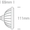 13W LED lemputė, GU10, juoda, 4000K, 7315GB/C/45