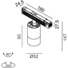 13W LED šviestuvas ZOOM į magnetinę sistemą IN_LINE, juodas, 3000K, 15-50°, 2G