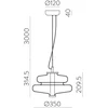14,5W LED pakabinamas šviestuvas SIRA, pilkos/dūmų sp., 2700K, C4013190FU