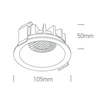 14W LED įleidžiamas šviestuvas, baltas, 3000/3500/4000K, su filtru nuo akinimo, 10114DH/W/V
