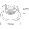 14W LED įleidžiamas šviestuvas su filtru nuo akinimo, juodas, 3000/3500/4000K, 10114DH/B/V