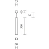 14W LED pakabinamas šviestuvas FINGER SQ60, juodas, 3000K, 300mm