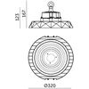 150W LED UFO šviestuvas ANICA, juodas, 4000K, IP65, dimeriuojamas