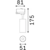 15W LED akcentinis šviestuvas į 1 fazės bėgelius FOX, juodas, 3000K, 348315