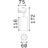 15W LED akcentinis šviestuvas į 3 fazių bėgelius FOX, baltas, 2700K, 340883