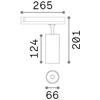 15W LED akcentinis šviestuvas į 3 fazių bėgelius FOX, baltas, 4000K, dimeriuojamas, 340906