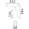 15W LED akcentinis šviestuvas į 3 fazių bėgelius FOX, baltas, 4000K, DALI, 340920