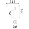 15W LED akcentinis šviestuvas į bėgelius FOX, juodas, 3000K, DALI, 302577