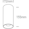 Lubinis šviestuvas 15W LED cilindro formos šviestuvas, baltas, 3000K, 12115D/W/W