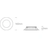 15W LED įleidžiamas šviestuvas, baltas, 3000/4000/5000K, 10115T/W/V
