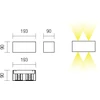 15W LED sieninis šviestuvas AMPLITUDE, baltas, 3000K, šviečia į viršų ir į apačią, reguliuojamas šviesos kampas, 01-1230