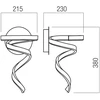 15W LED sieninis šviestuvas SCROLL, juodas, 3000/4000/6000K, dimeriuojamas, 01-4006
