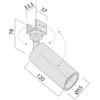15W LED šviestuvas, montuojamas į XFORT bėgelį, 48V, juodas, 3000K, IP65, 55mm, dimeriuojamas, FRT32WW SP SBK