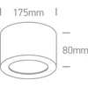Lubinis šviestuvas 16W LED cilindro formos šviestuvas, baltas, 3000K, 12116FD/W/W