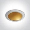 16W LED įleidžiamas šviestuvas, baltos/žalvario sp., 3000K, 10116FD/W/BS