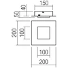 Lubinis šviestuvas 16W LED paviršinis šviestuvas TATAMI, juodas, 3000/4000/6500K