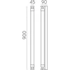 16W LED sieninis šviestuvas LINEO, juodas, 2700/3000K, IP44, A4008170N